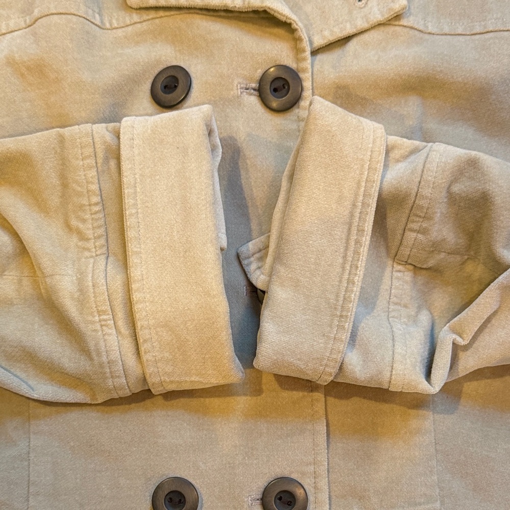 Talbots Tan Double-Breasted Stretch Velveteen Jac… - image 5